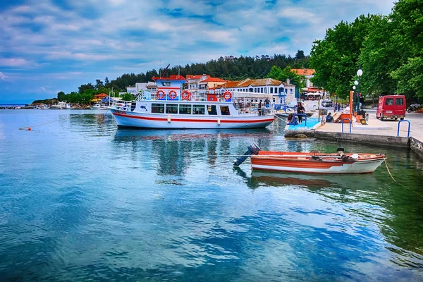 Thassos Grécia Maio 2018 Porto Thasos Com Barcos Vista Passeio — Fotografia de Stock