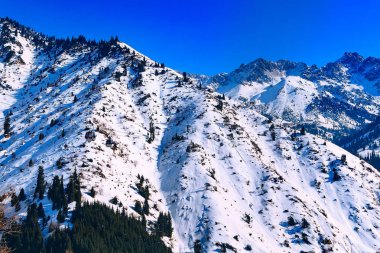 Ski lift, teleferik Şimbulak, Almatı, Kazakistan için