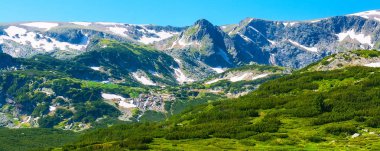 şelale, Bulgaristan ile Rila Dağları kar