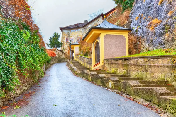 Panoramik görüş giderken Salzburg, Avusturya