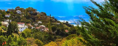 Yunanistan 'ın Pelion Mount kentinden Volos kent manzarası