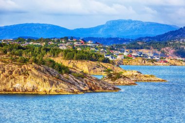 Norveç dağlar ve fiyort manzara