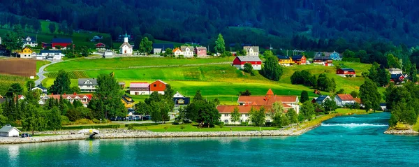 Norvège fjord paysage village — Photo