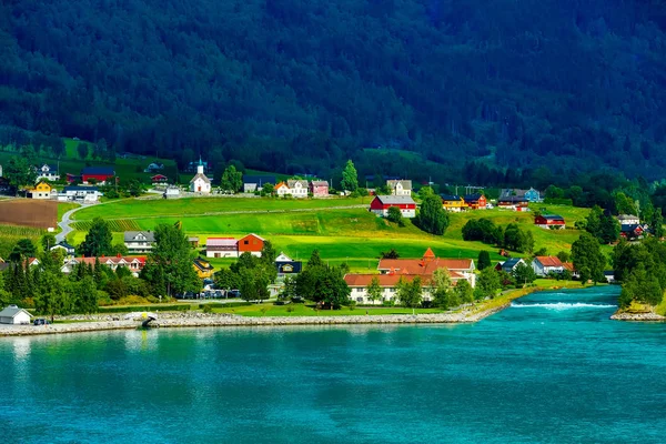 Norvège fjord paysage village — Photo