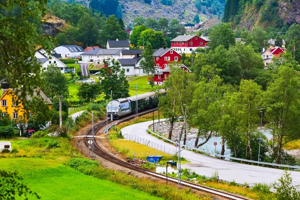 Flam, Norvégia vonat Myrdal — Stock Fotó