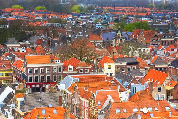 Vista panorâmica aérea em Delft, Holanda — Fotografia de Stock