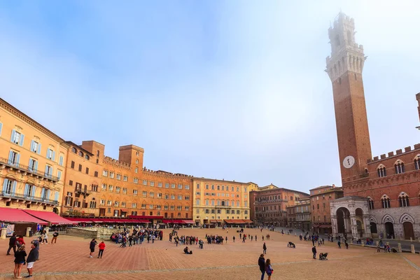 Siena, Praça Campo Piazza del Campo, Itália — Fotografia de Stock