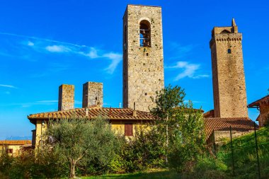 San Gimignano, Toskana, İtalya 'da bir sokak.