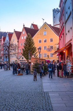 Fussen, Noel zamanı, Almanya Şehir Merkezi görünümü