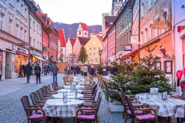 Fussen, Noel zamanı, Almanya Şehir Merkezi görünümü