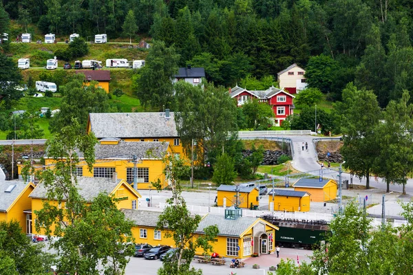 Flam, Noorwegen museum en trein station — Stockfoto