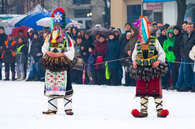 geleneksel Kukeri kostüm festival Bulgaristan
