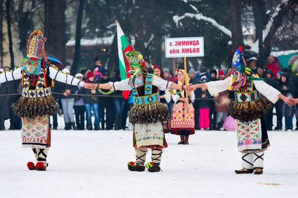 geleneksel Kukeri kostüm festival Bulgaristan