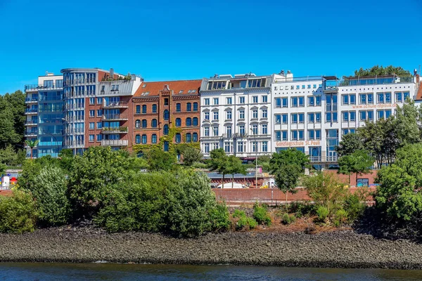 Germania, Amburgo skyline e fiume Elba — Foto Stock