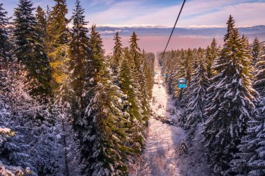 Bulgaristan 'ın kayak beldesi Bansko, kayak asansörü