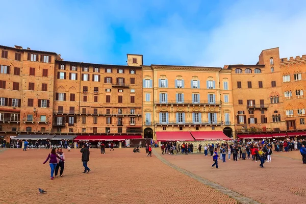 Siena, Campo Square Piazza del Campo, Włochy — Zdjęcie stockowe