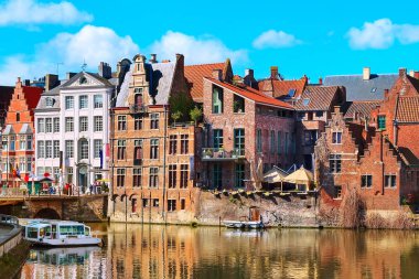 Gent, Belçika 'daki eski geleneksel evler