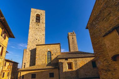 San Gimignano, Toskana, İtalya 'da bir sokak.