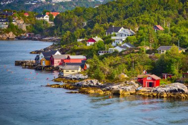 Norveç dağlar ve fiyort manzara