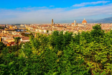 Floransa, İtalya Duomo ile havadan görünümü