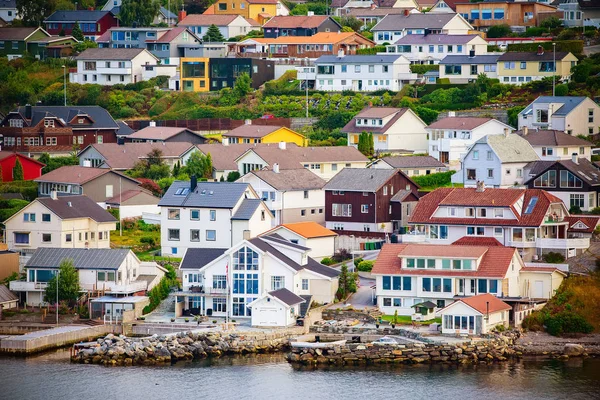 挪威fjord村景观 — 图库照片