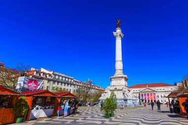 Lizbon, Portekiz Rossio Meydanı çarşı