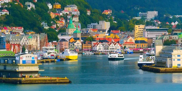 Bergen, Norway city view with port — Stock Photo, Image