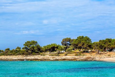 Turkuaz deniz ile Grrece tatil arka plan