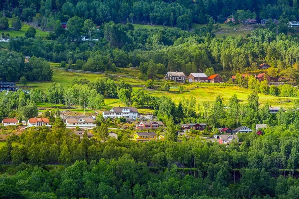 Norsko, starých severských vesnice krajiny — Stock fotografie