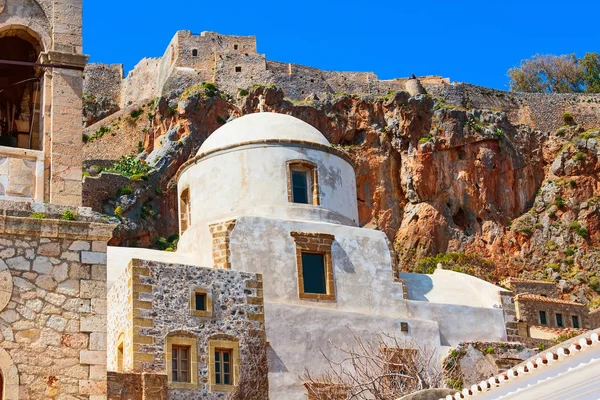 Monemvasia maisons et église, Péloponnèse, Grèce — Photo