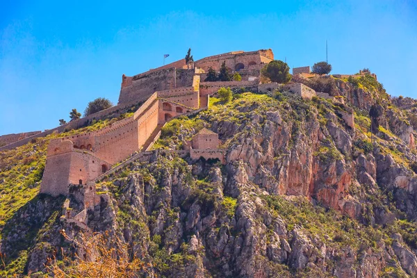 Castillo de Palamidi en la colina, Nafplion, Grecia — Foto de Stock
