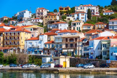 Pylos, Greece panoramic town view clipart