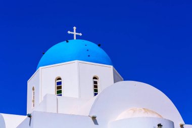 Mavi beyaz kilise, Santorini, Yunanistan