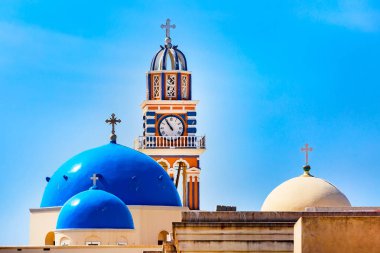 Yunan kilise çan kulesi, santorini, Yunanistan