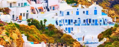 Yunanistan 'ın Santorini Adası' ndaki Oia Köyü