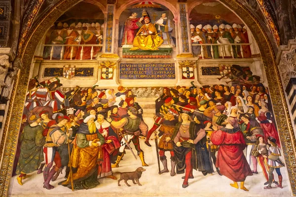 Catedral de Siena pinturas duomo, Itália — Fotografia de Stock