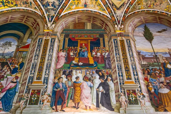Siena katedrális Duomo festmények, Olaszország — Stock Fotó