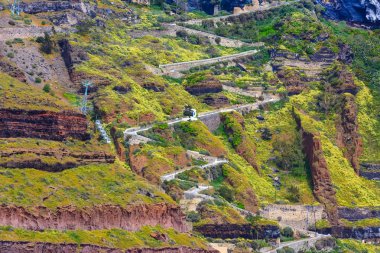 Santorini Fira eşek yolu, Yunanistan