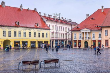 Sibiu'daki ana meydan, Transilvanya, Romanya