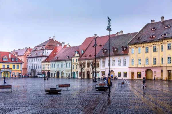 Main square in Sibiu, Transylvania, Romania — Stock Photo, Image