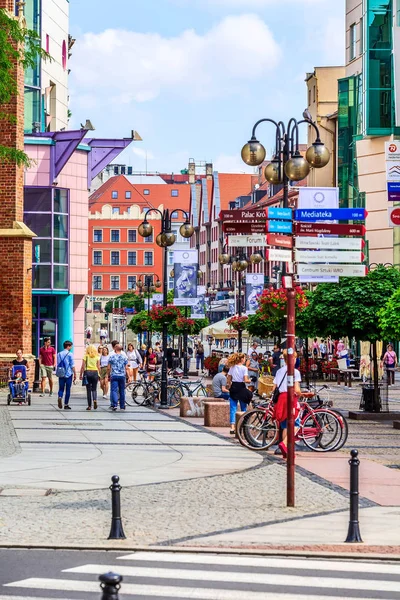 Wrocław, widok na ulicę w Starym Mieście — Zdjęcie stockowe