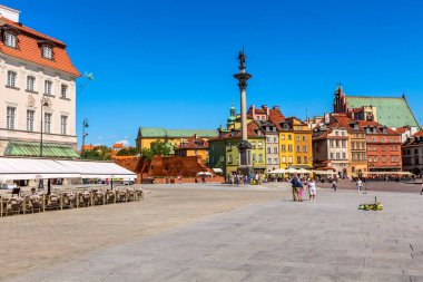 Varşova, Polonya 'nın başkenti kale kare hava manzaralı