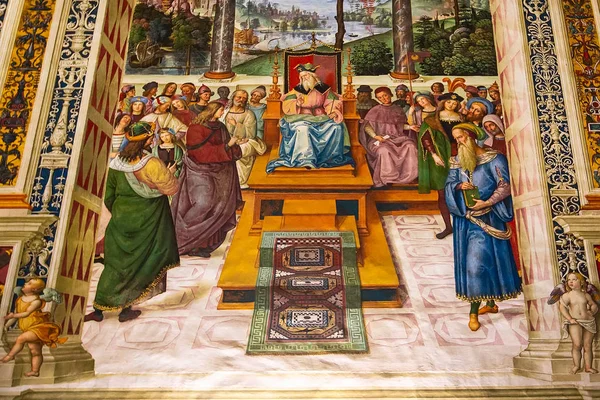 Siena katedrális Duomo festmények, Olaszország — Stock Fotó