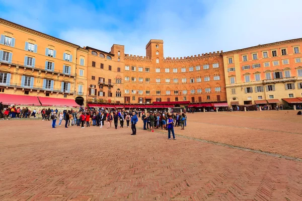 Siena, Campo Square Piazza del Campo, Włochy — Zdjęcie stockowe