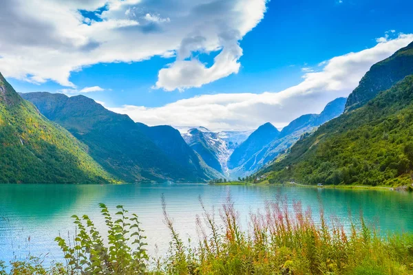 Norwegische Fjord- und Gletscherlandschaft — Stockfoto