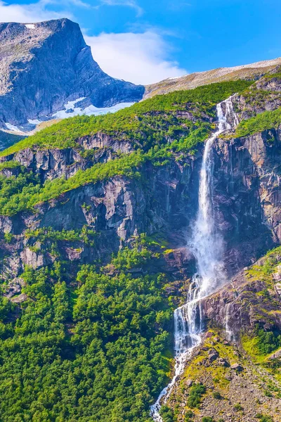 way to Briksdal glacier, waterfall in Norway