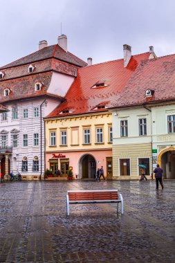 Sibiu'daki ana meydan, Transilvanya, Romanya