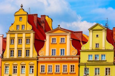 Wroclaw, Polonya renkli evler