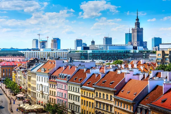 Warsaw, capital of Poland houses aerial view — Stock Photo, Image