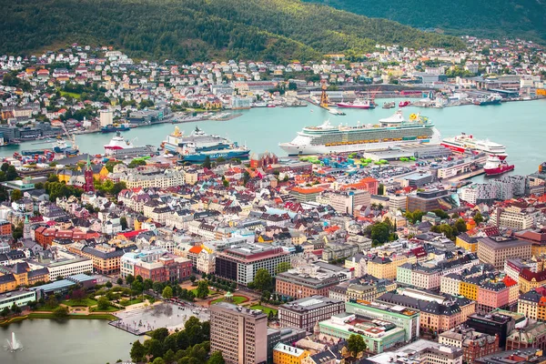 Bergen, Norveç havadan görünüm Panoraması